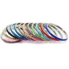Various Color 3 Rows Crystal Stainless Steel Bracelet Bangles