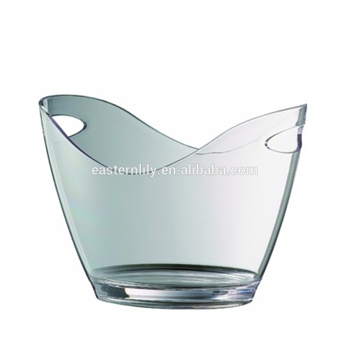 Clear BPA free Champagne Acrylic Oval Plastic ice bucket