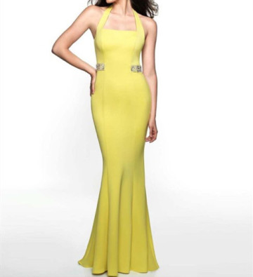 Beading Jersey Long Prom Dress Evening Gown