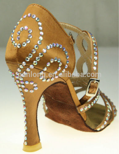 Flower Crystal Heel Latin Dance Shoes , New Women Shoes Dance