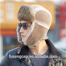 Fashion black leather winter hat earflaps keep warm