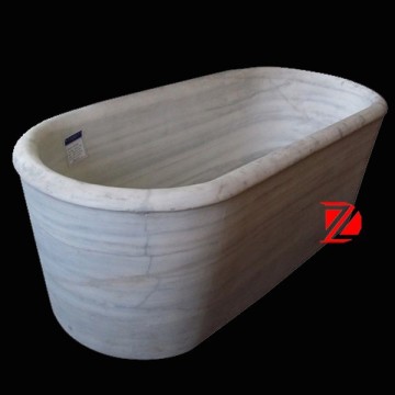 white stone marble oval bathtub