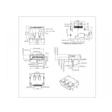 Display Port SMT med Edge Curl, med Plastac Basic