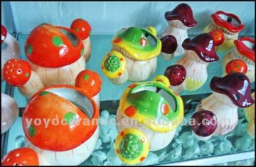 small ceramic mushrooms decorative watering can
