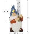 Resin Gnome Garden Statue with Plastic Rain Gauge