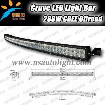 Newly design 50 inch 288w CREE offroad LED light bar, special curved