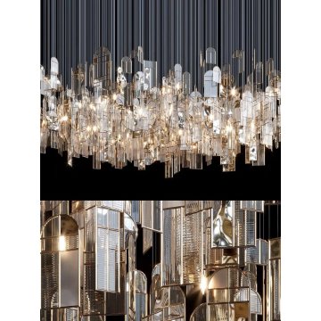 Pendant à lustre en cristal moderne personnalisable Lumière