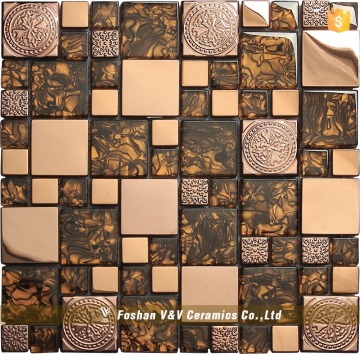 Wall Mosaic Glass Mosaic Gold Mosaic Background Wall Tiles