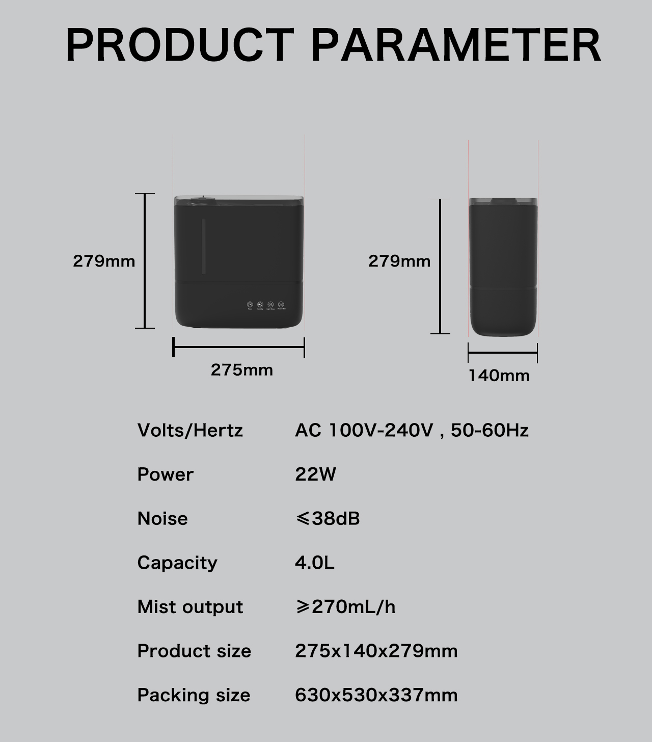 HTJ-2299B humidifier specification HTJ-2299B humidifier specification