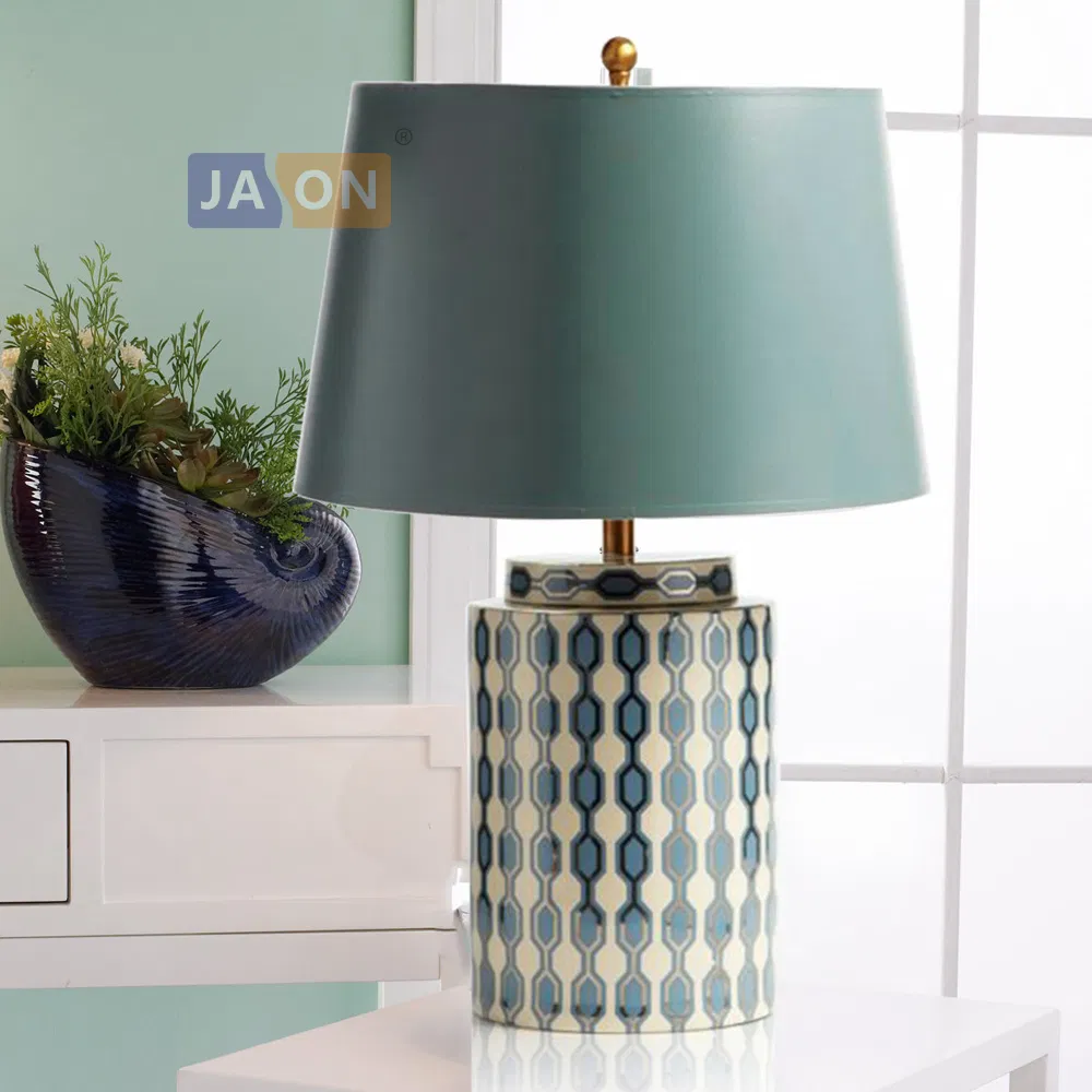 Elegant E27 LED Table Lamp with Chinese Ceramic Design