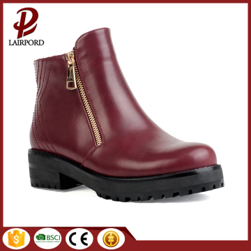 red Patent leather rubber low ankle boots