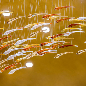 New design market lobby suspending dolphin pendant lamp