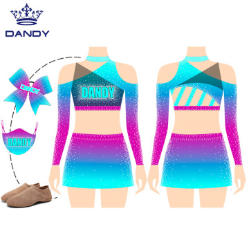 Najwyższej jakości cyrkonie Fashion Girls Cheerleader Uniform