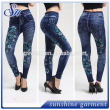 Fashion Women's Pants Stretchy Skinny Slim Jeggings Jeans Look Printed