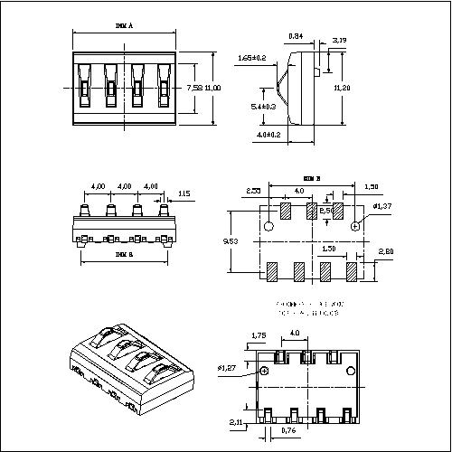 ABT31-049DXD 4.0 PITCH 4PIN BATTERY MALE CONNECTOR