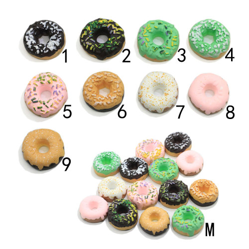 Kunstmatige Donut Ambachtelijke Hars Kralen 3D Simulatie Voedsel Leuke Taart Decoratie Charms Sleutelhanger Ornament Sieraden Versiering