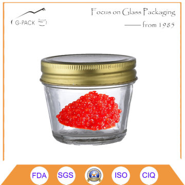 Glass Caviar Jar with Metal Cap, Caviar Container, Caviar Canning Jars