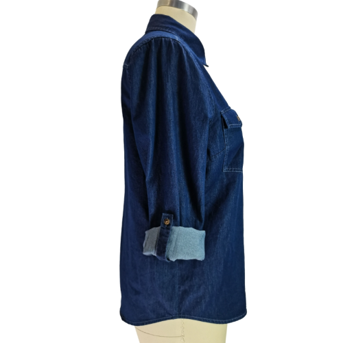 Knop voorste klep pocket denim shirt