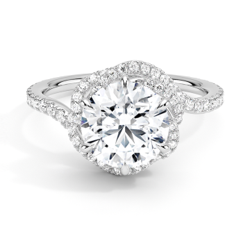 Pave Setting 18k White Gold Lab Diamond Ring