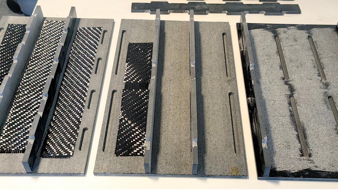 Wand aus Kohlefaserkomponenten Wall composed of carbon fiber components