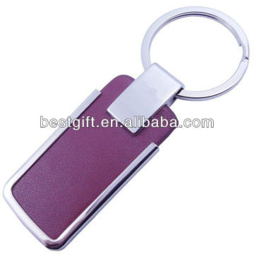 purple square leather keychain metal keychain leather
