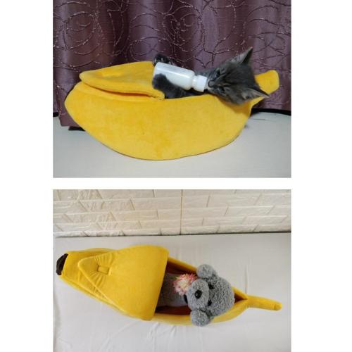 Kreative Hundekatzenstreu Bananenform Winter warm