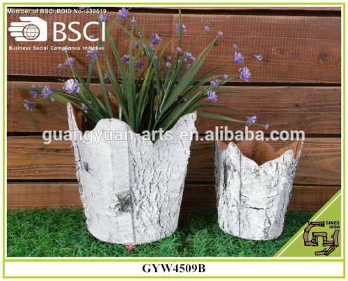 White Birch Bark Flower Pot Handmade Planter Home decoration