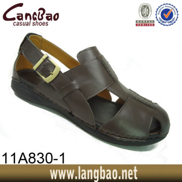 2014 new design fashion inside and outside full cow leather strap flat men shoes