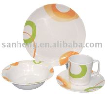 16pcs round melamine tableware set