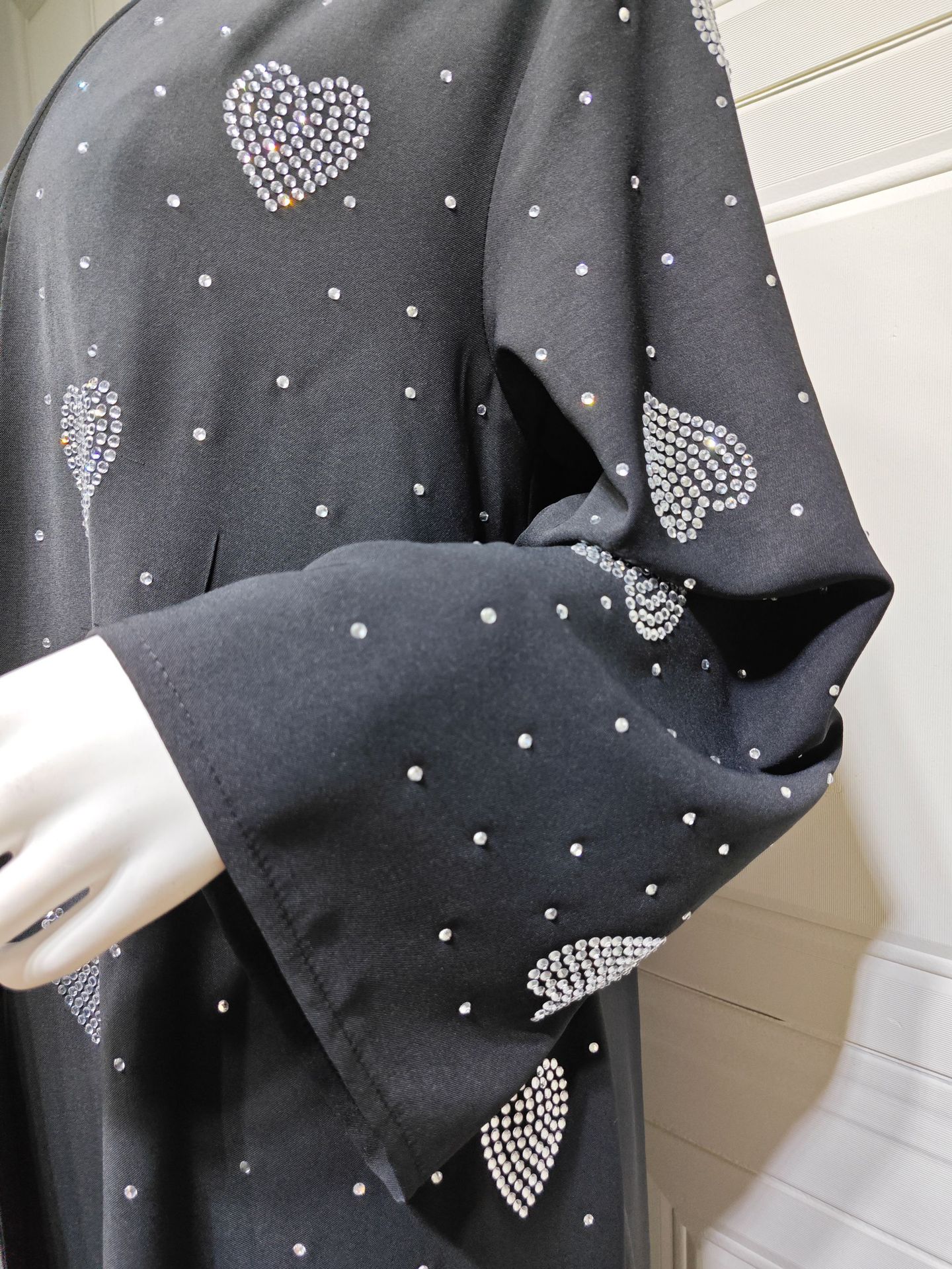 Black Open Abaya Cardigan MQ296 (3) Black Open Abaya Cardigan MQ296 (3)