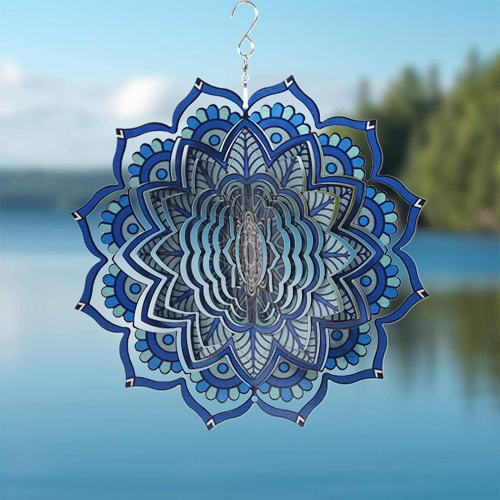 แขวน Whirligigs Mandala Decorations