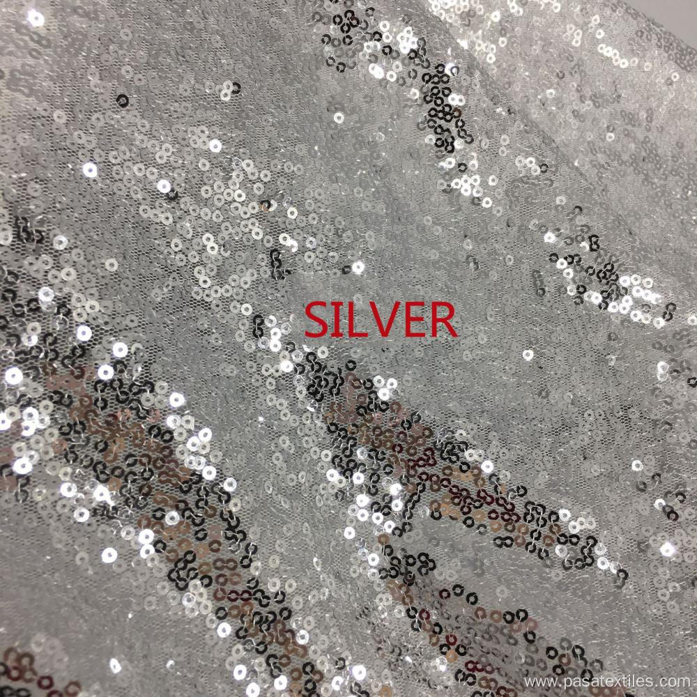 wholesale sequin fabric poly mesh 3mm sequin sequence fabric for dress