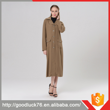 Fashion Lady Long Dress Pure Color Shirt Dress With Big Pockets Short Front Long Back Dress For Girls