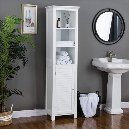 Bathroom Cabinets 5 Tier Storage Shelf Wood Cabinet