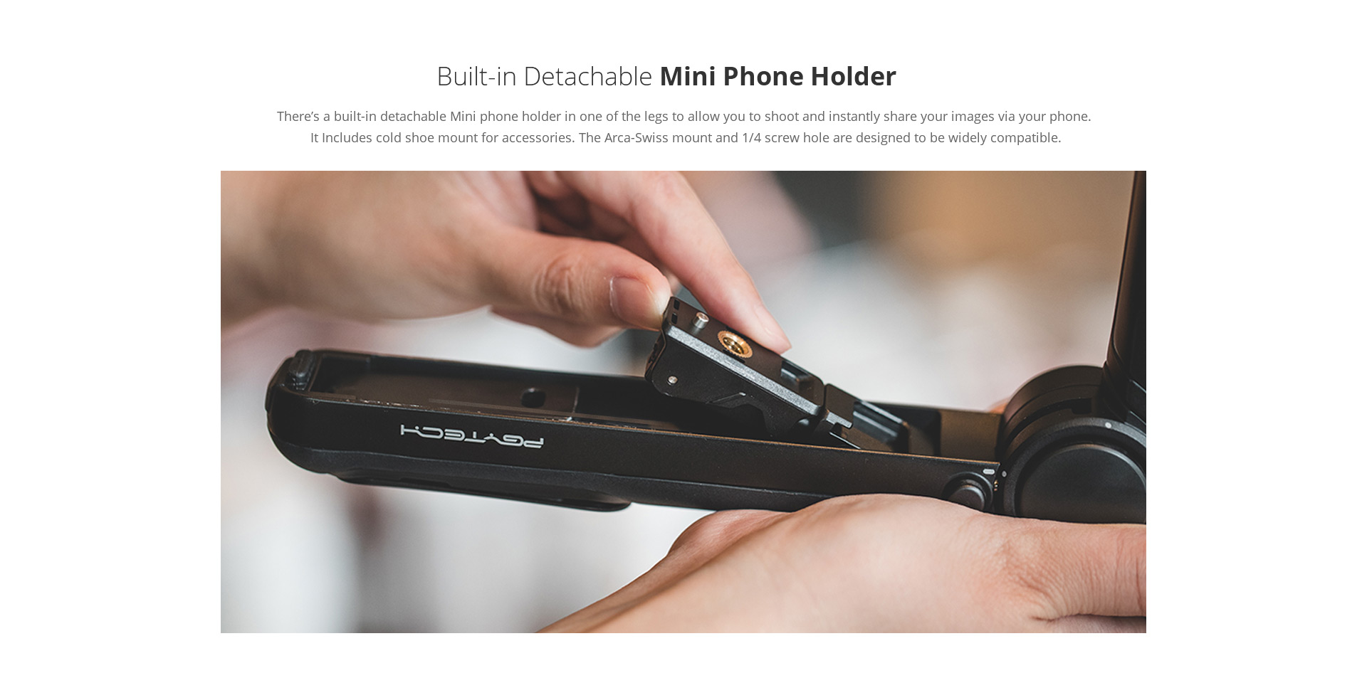 PGYTECH Mini Flexible Phone Tripod Holder Handheld Panoramic action camera selfie stick Vlogging Mantispod Tripod gopro/insta360