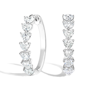 0.8Ct Lab Diamond Hoop Earring in White Gold