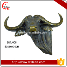 Wall Decor Animal Sculptures Large Antique Bronze Buffalo Statue