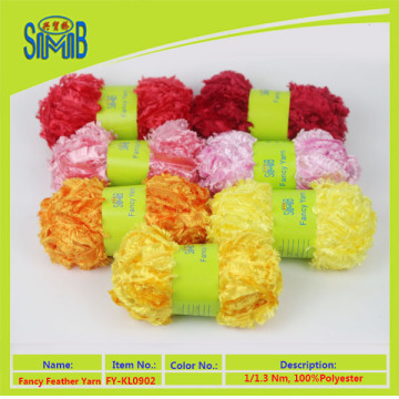Oeko-Tex Standard 100 cheap fluffy yarn for knitting scarf manufacturer wholesale hand knit feather yarn fancy eyelash yarn
