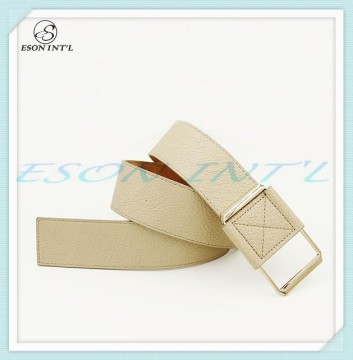 2015 New Style High Quality Women Fashion Beige Bridle Leather Belt