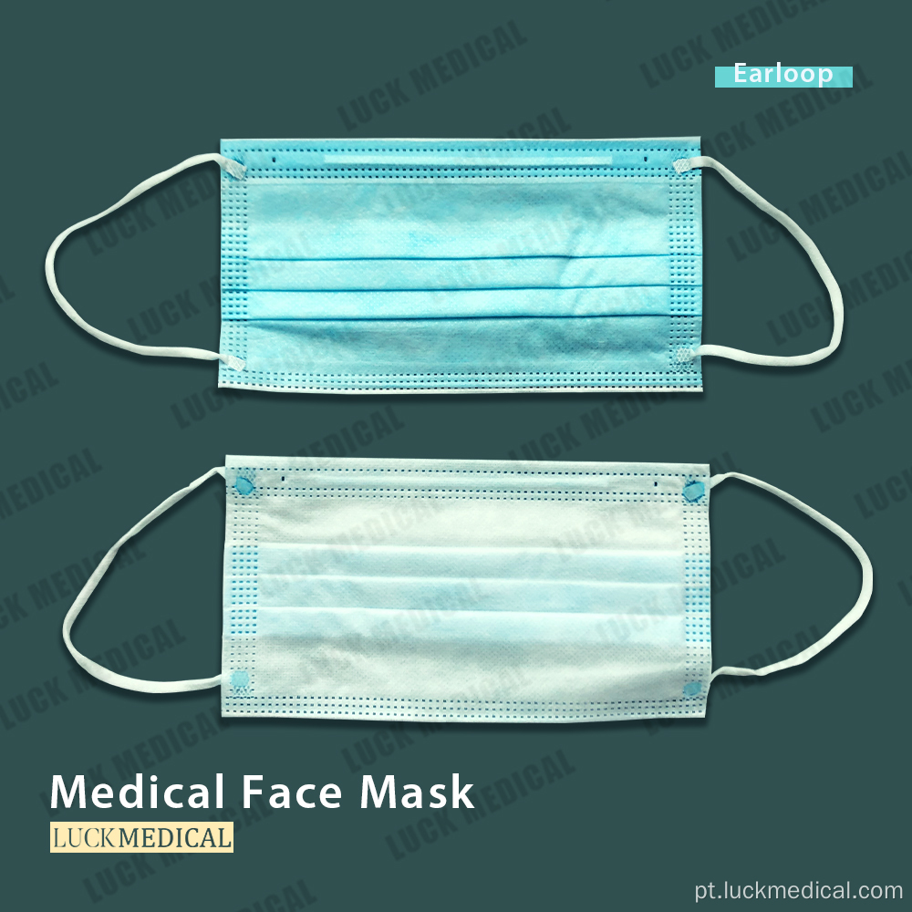 Máscara facial médica descartável de 3 bly
