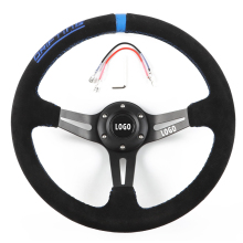 JDM Universal Racing 14 Inch Leather Steering Wheel