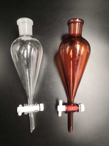 Amber Color Glassware Separatory Funnel with stopcock