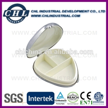 Heart shape medicine metal mini pill box