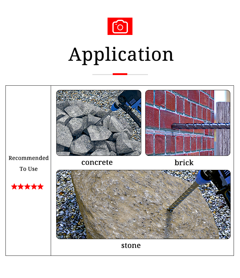 Carbide Tip SDS Plus Masonry Drill Bits Hammer Drills for Concrete and ceramic tile