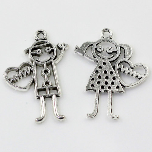 Valentine's Day Metal Boy Girl Alloy Charm Pendant Wholesale Daughter Charms for Bracelet Making Jewelry Pendant