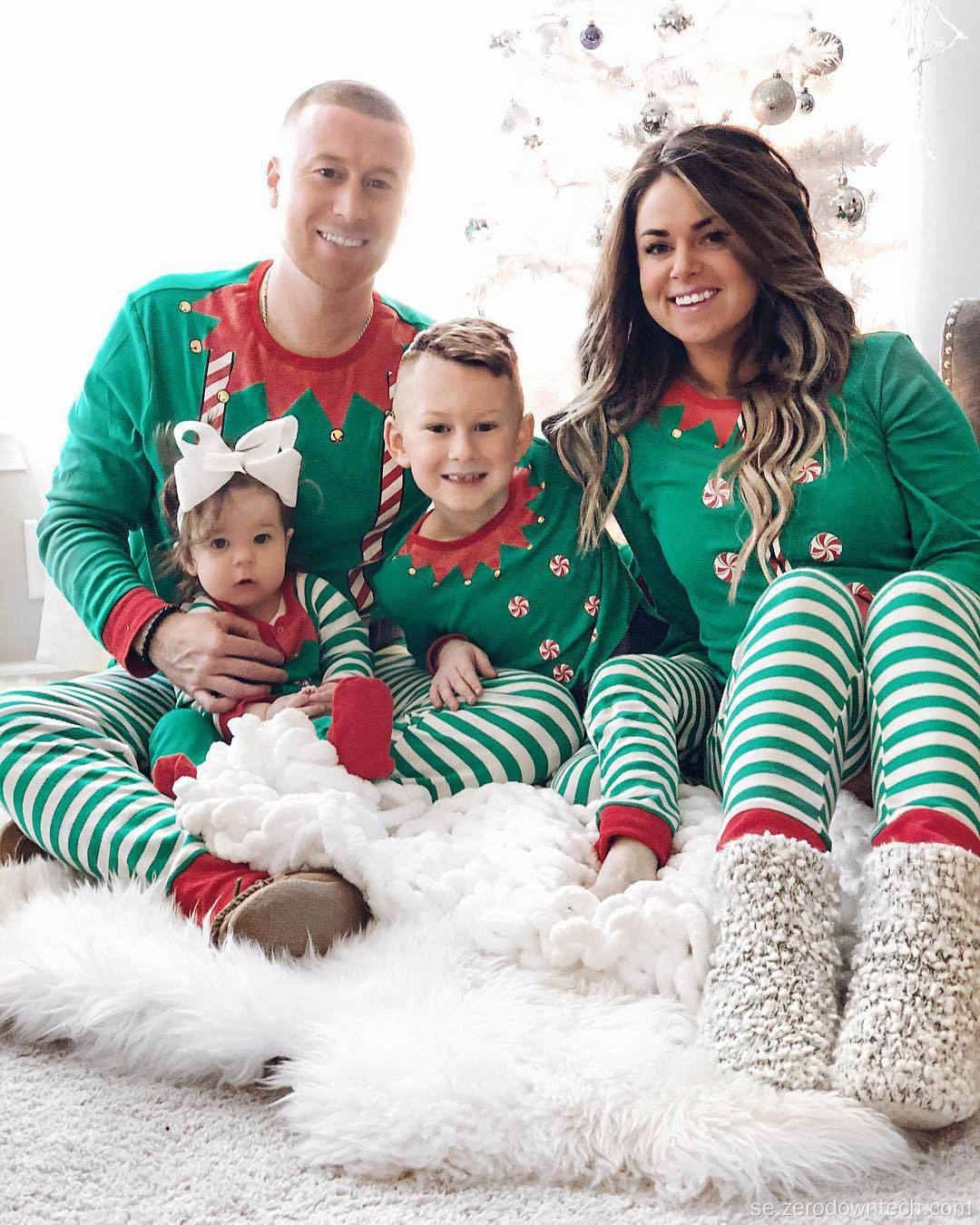 Merry Christmas Printing Family Isbjörn julpyjamas