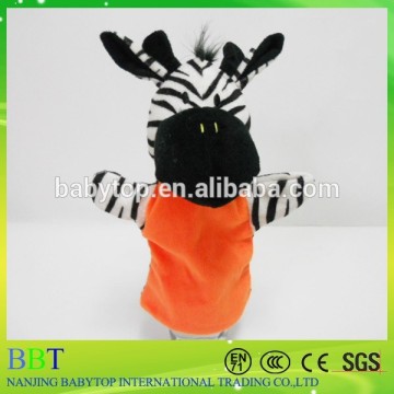 Plush animal zebra hand puppet toy, kids educational toy puppets, cartoon hand puppets toys