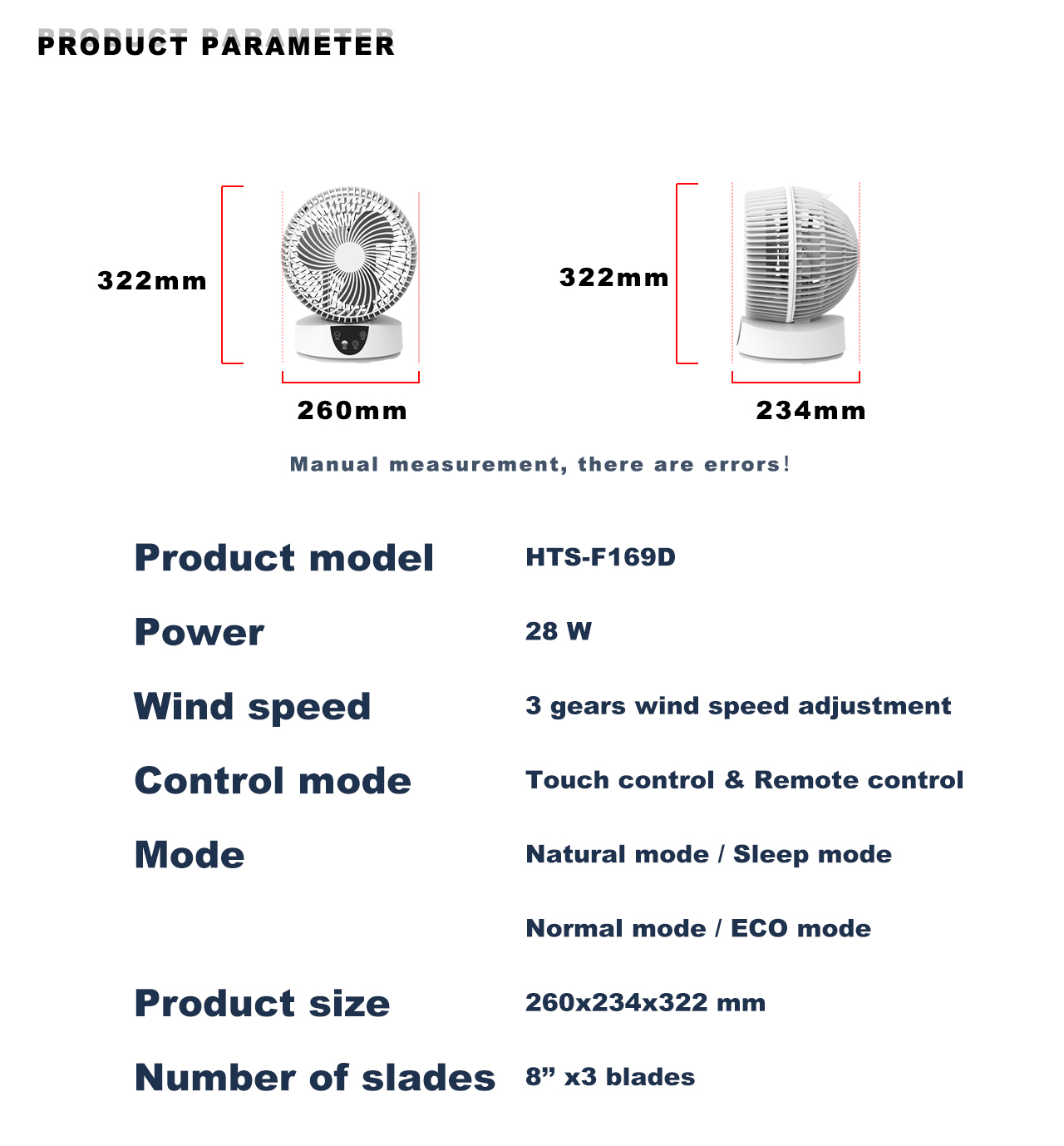 F169D circulator table fan specification F169D circulator table fan specification