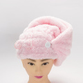 Microfiber long plush coral fleece hair drying turban