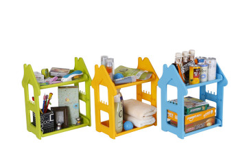 2-Shelf Plastic Bathroom Shelf Organizer